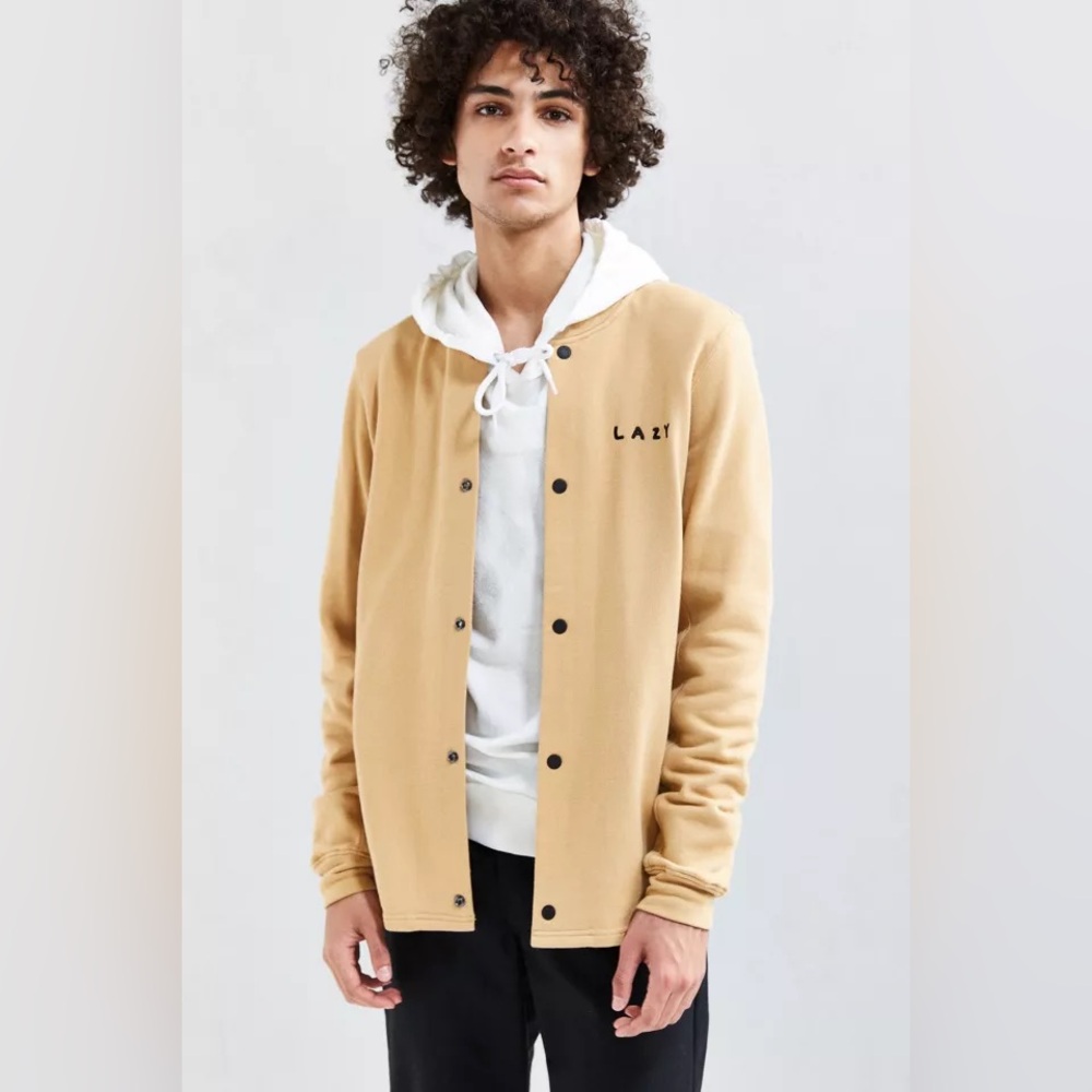 Lazy Oaf Sandstone Bomber Knit Jacket Tan M